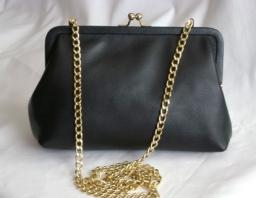 Leather Clutch with Chain Strap